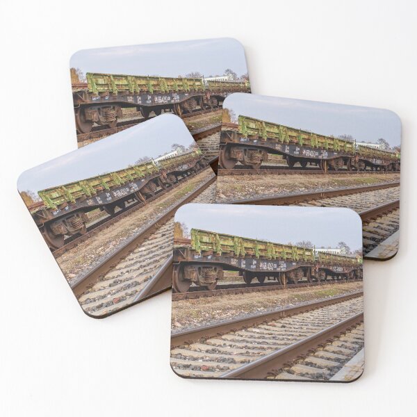 Item preview, Railroad track and chain of old rusty wagons designed and sold by lena-maximova.
