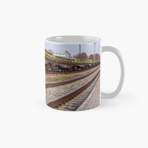Item preview, Railroad track and chain of old rusty wagons designed and sold by lena-maximova.
