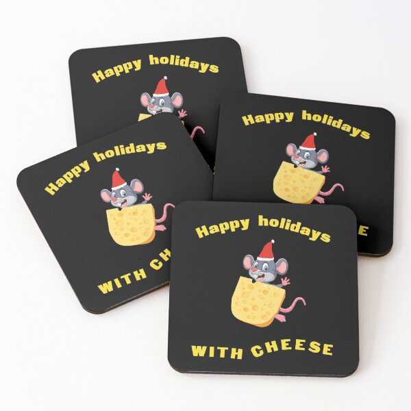 Artikelvorschau, Happy holidays with cheese mit lustiger Maus entworfen und verkauft von Bodino.