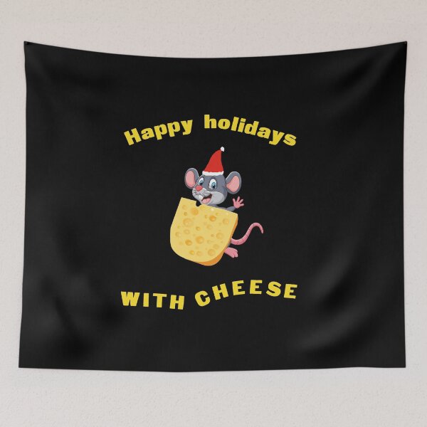 Artikelvorschau, Happy holidays with cheese mit lustiger Maus entworfen und verkauft von Bodino.