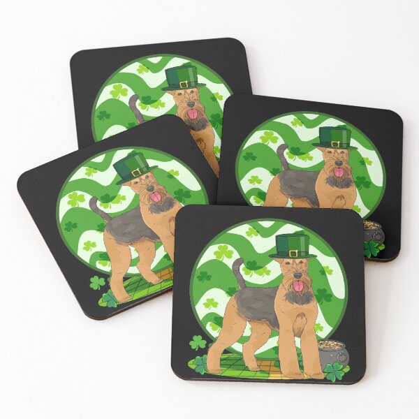Item preview, Irish Airedale Terrier Leprechaun St. Patricks Day  designed and sold by Nosek1ng.