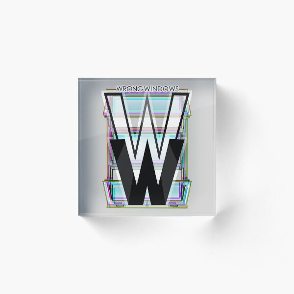 Wrong Windows Double-W Logo Variant #4 (RGB Casement/Pinched) Acrylic Block