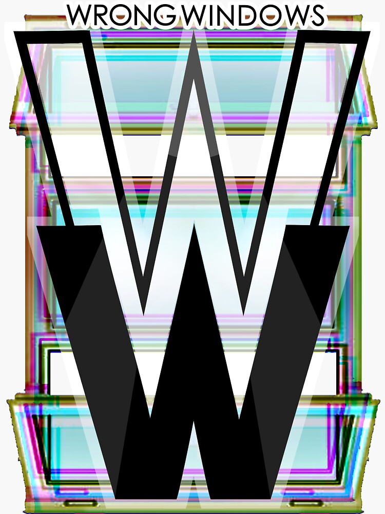 Thumbnail 3 of 3, Sticker, Wrong Windows Double-W Logo Variant #4 (RGB Casement/Pinched) designed and sold by billyzduke.