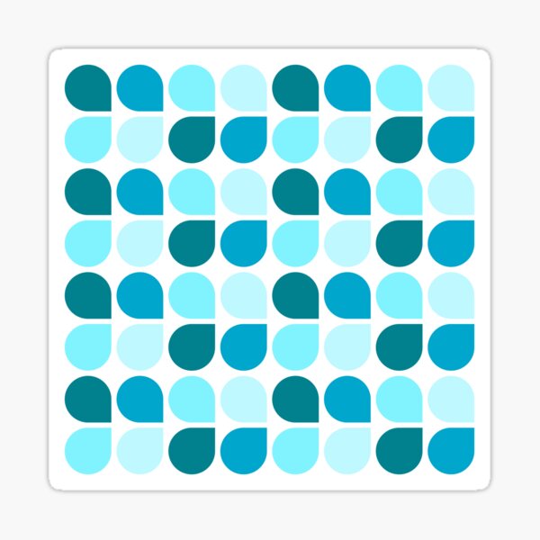 Cyan blue geometric shapes in repeated pattern Sticker
