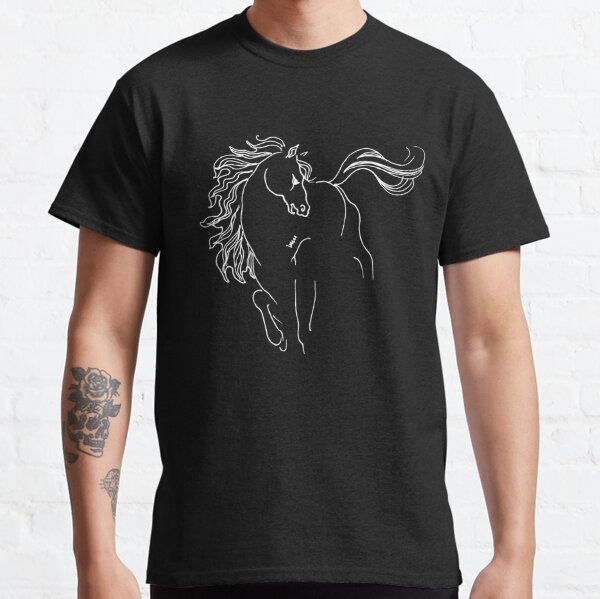 Running Horse  (white on a dark background) Classic T-Shirt