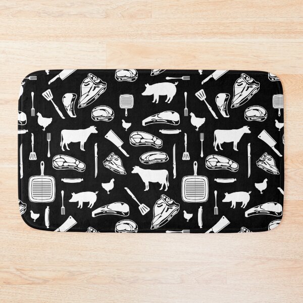 Item preview,  Carnivore diet surface pattern black and white designed and sold by PurrfectCorner.