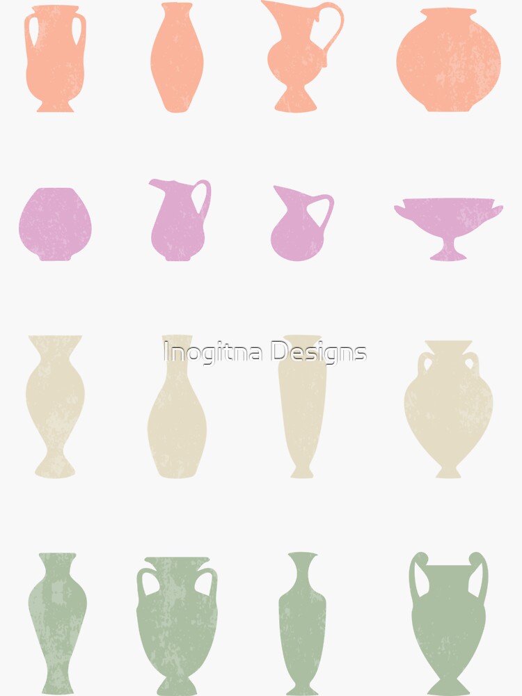 Terracotta Greek Vases Silhouettes Ancient Greece Pottery by inogitna