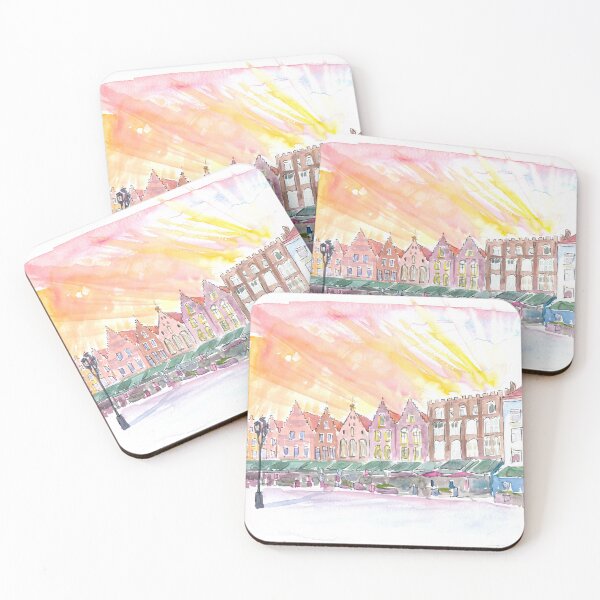Item preview, Bruges Belgium Historic Marketplace At Sunrise designed and sold by artshop77.