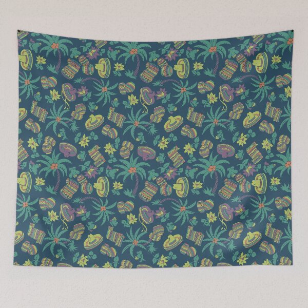 Item preview, Sombreros y Jarritos (Blue) designed and sold by Raqilu Designs.