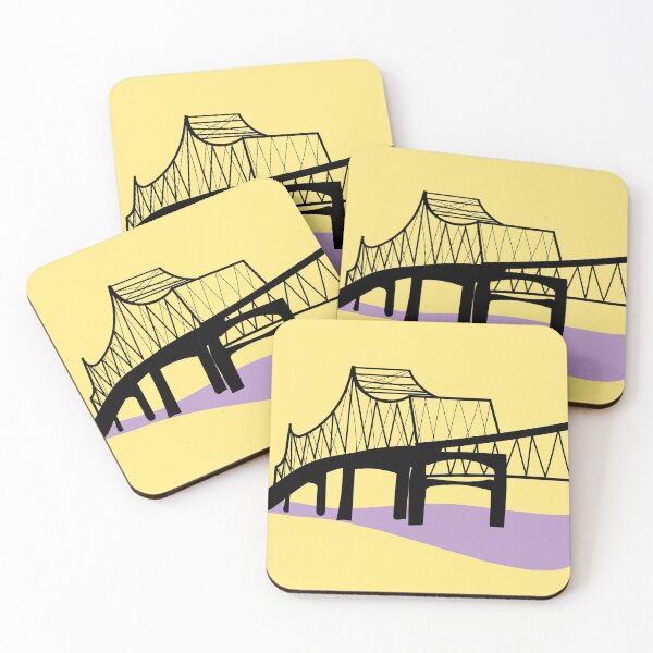 Item preview, Baton Rouge Mississippi River Bridge Purple and Gold designed and sold by miralbarart.
