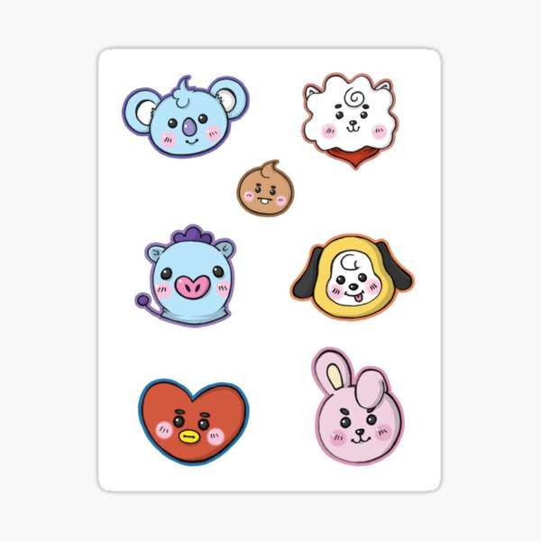 bt21 card sticker by seapistachios redbubble