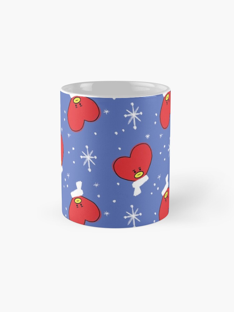 Alternate view of Heart Shape BTS Tata Christmas Pattern Mug