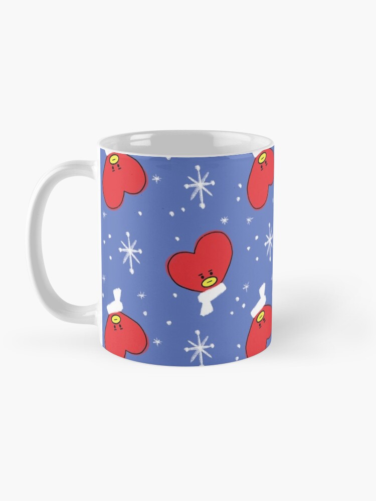 Alternate view of Heart Shape BTS Tata Christmas Pattern Mug