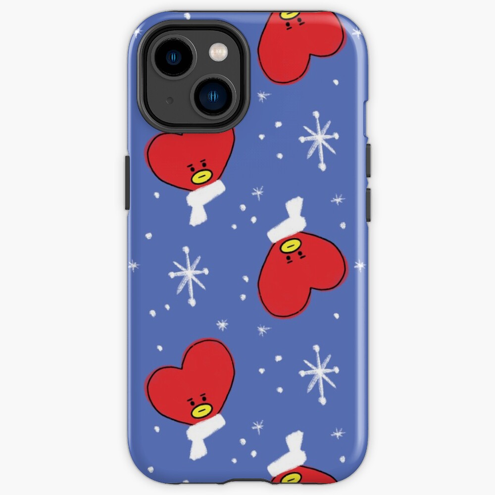 Heart Shape BTS Tata Christmas Pattern iPhone Case