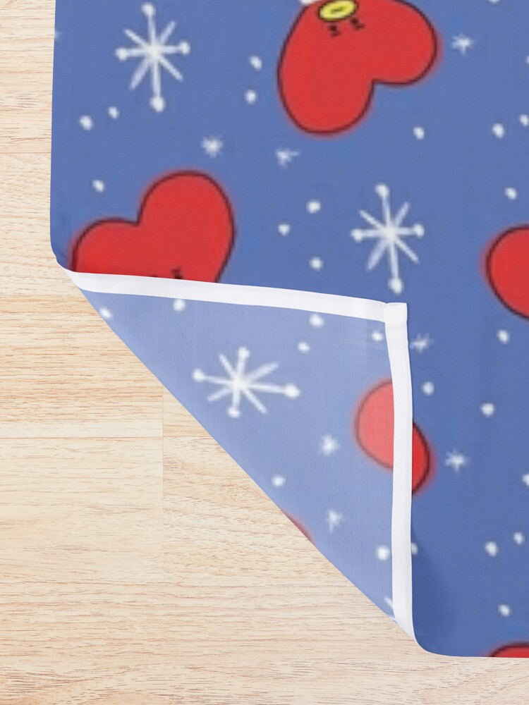 Alternate view of Heart Shape BTS Tata Christmas Pattern Shower Curtain