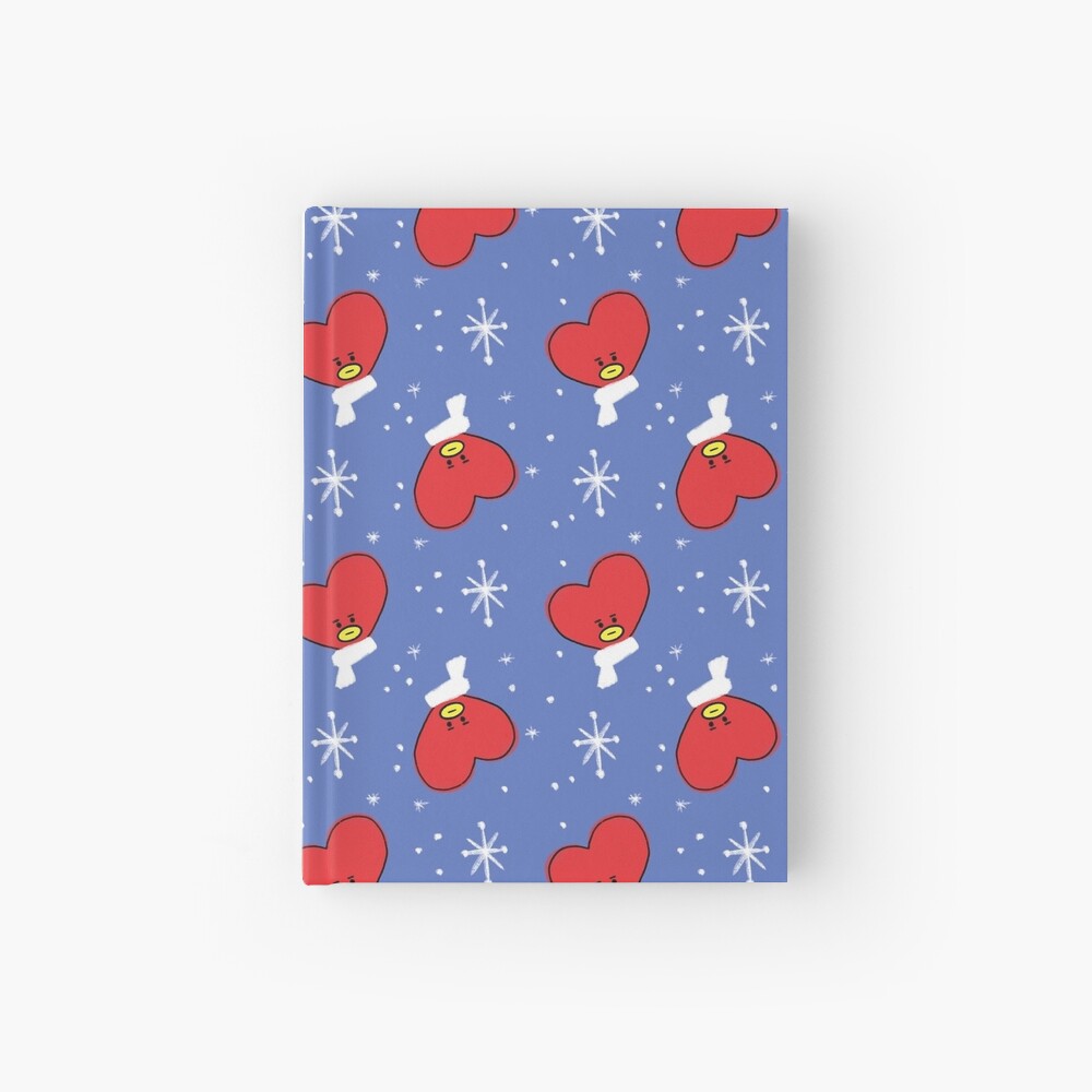 Heart Shape BTS Tata Christmas Pattern Hardcover Journal