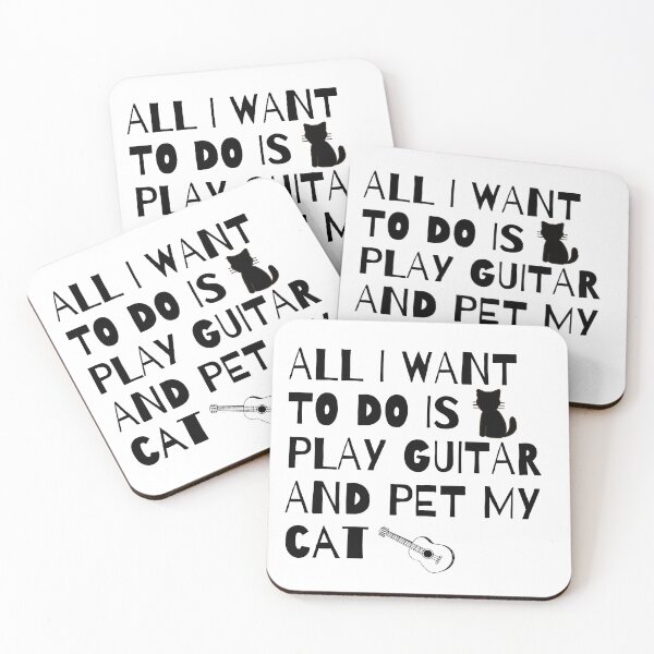 Item preview, All I Want to do is play Guitar and pet my Cat designed and sold by fantasticpud.