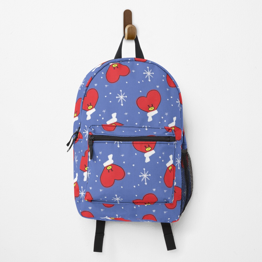 Heart Shape BTS Tata Christmas Pattern Backpack