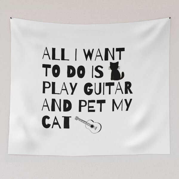 Item preview, All I Want to do is play Guitar and pet my Cat designed and sold by fantasticpud.