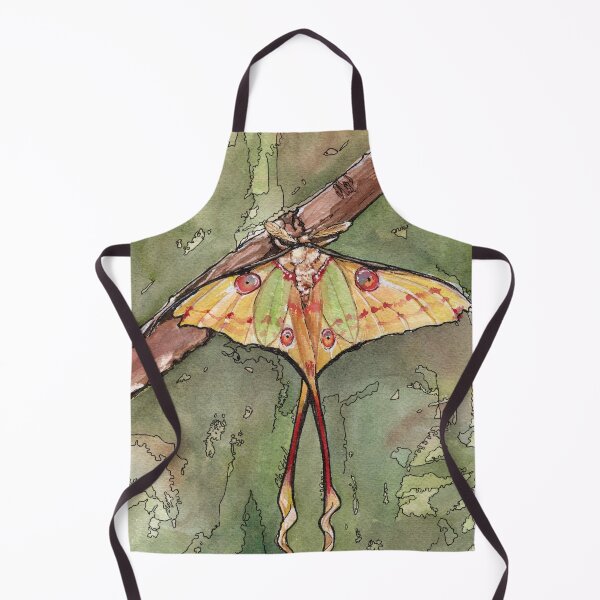 Item preview, Comet Moth - Watercolour nature painting of a yellow moth designed and sold by elasteel.