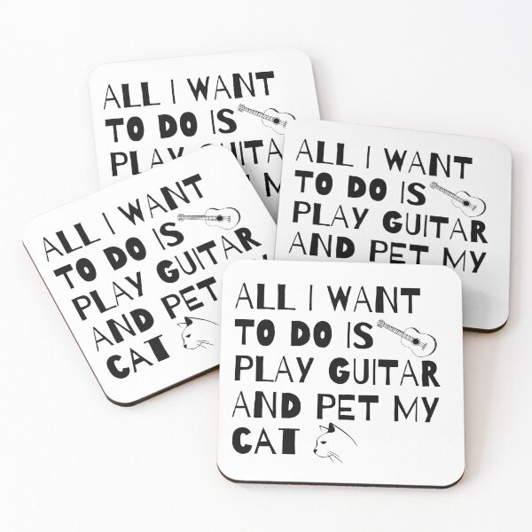 Item preview, All I Want to do is play Guitar and pet my Cat designed and sold by fantasticpud.