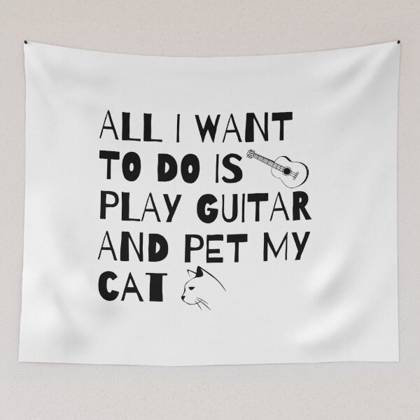 Item preview, All I Want to do is play Guitar and pet my Cat designed and sold by fantasticpud.