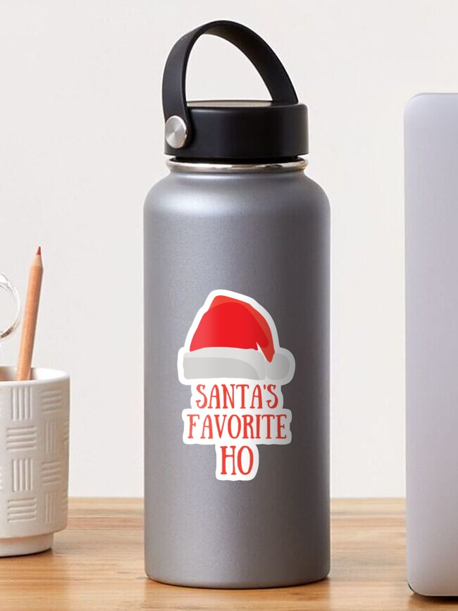 Ho, Ho, Ho, Ho, Santa Claus on Red 32 oz Motivational Tracking Christmas  Water Bottle