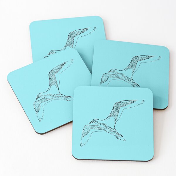 Item preview, Northern Gannet Flying Black Print designed and sold by designsasstultd.