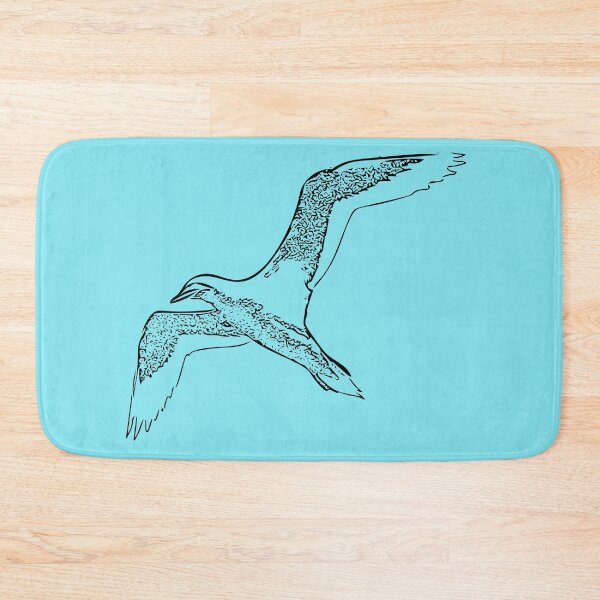 Item preview, Northern Gannet Flying Black Print designed and sold by designsasstultd.