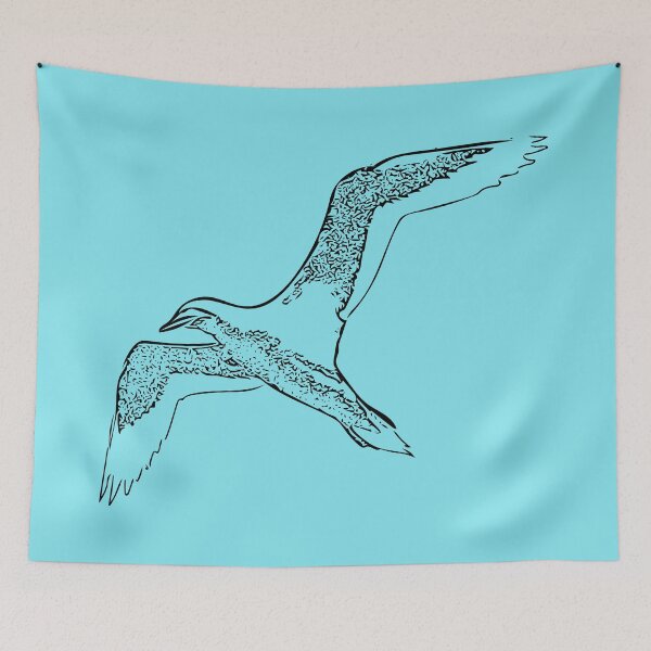 Item preview, Northern Gannet Flying Black Print designed and sold by designsasstultd.