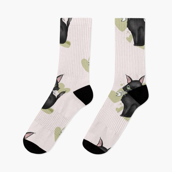 Item preview, Black cat with Bones fish designed and sold by Virginia  Landi.