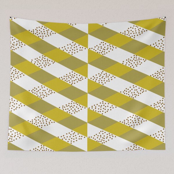 Item preview, Yellow stripes and dots surface pattern designed and sold by PurrfectCorner.