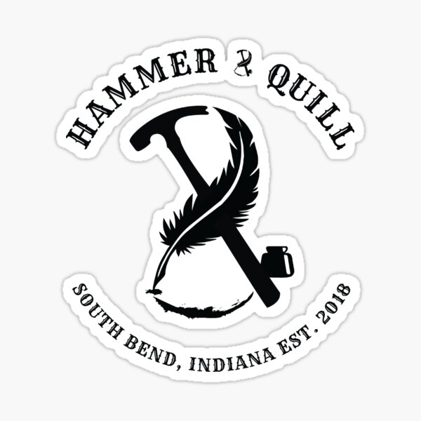 "Hammer & Quill logo" Sticker by HammerandQuill Redbubble
