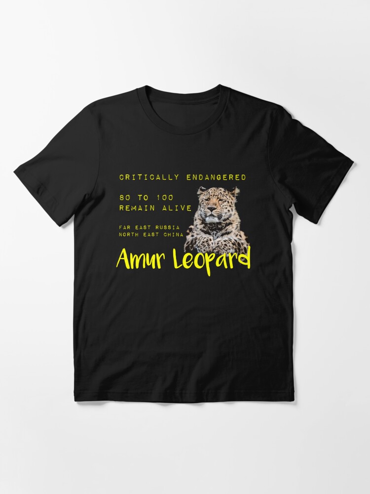 Critically Endangered Amur Leopard Essential T-Shirt for Sale by  EmptyFigureHead