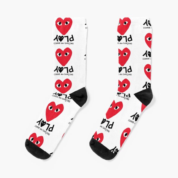 cdg heart socks