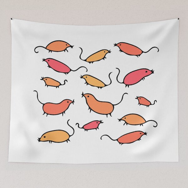 Item preview, Cute and Colorful Mouse Pattern (white) designed and sold by Davey's Designs.