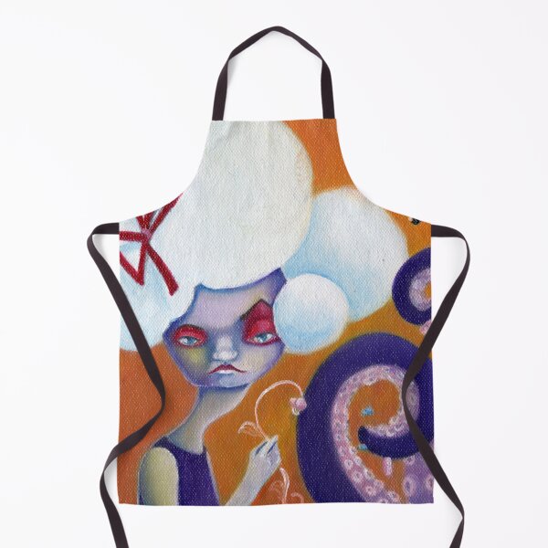 Item preview, Geraldine  by Ela Steel - Orange & Purple Lowbrow art with octopus tentacles  designed and sold by elasteel.