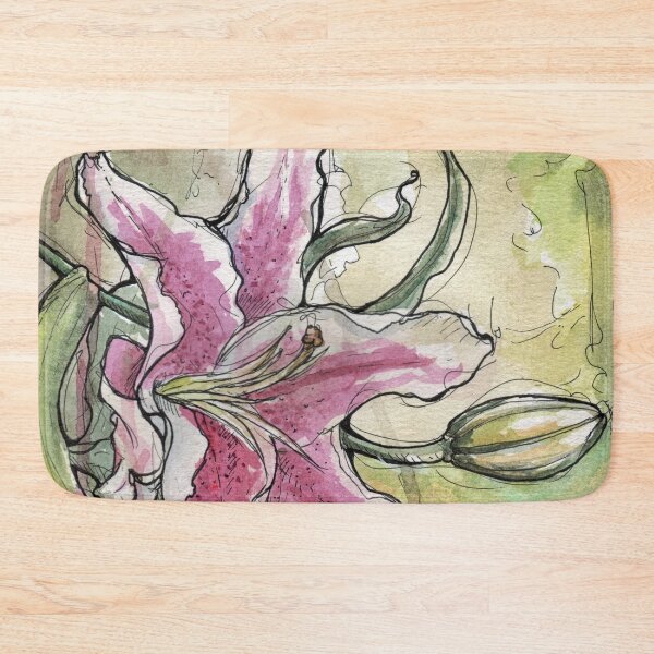 Item preview, Stargazer Lily Watercolor Still Life Flower Painting by Ela Steel designed and sold by elasteel.