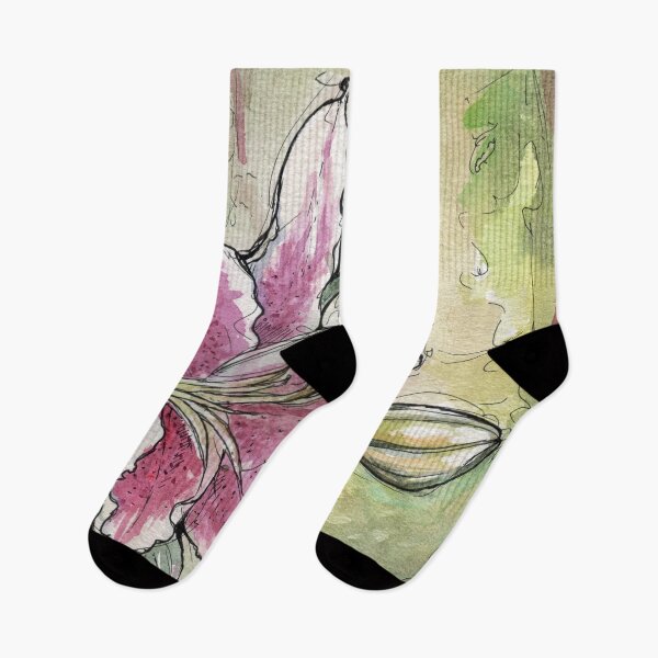 Item preview, Stargazer Lily Watercolor Still Life Flower Painting by Ela Steel designed and sold by elasteel.