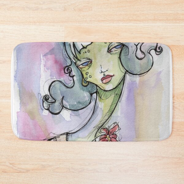 Item preview, 1920s Alien Flapper Girl - Watercolor Surreal Art by Ela Steel designed and sold by elasteel.