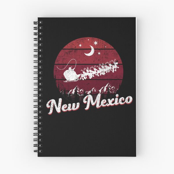 Item preview, New Mexico Christmas Santa Claus flying through the skies in his reindeer  designed and sold by valeta5.