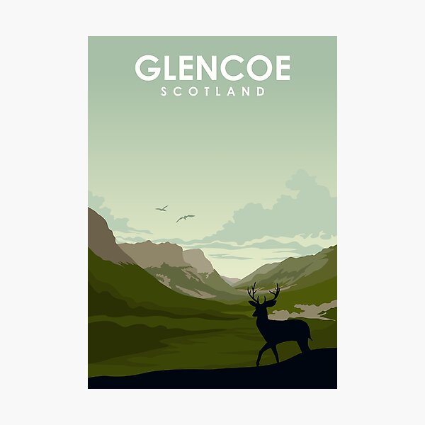 Item preview, Glencoe Scotland Nature Reserve Vintage Travel Poster Art designed and sold by Stadify.