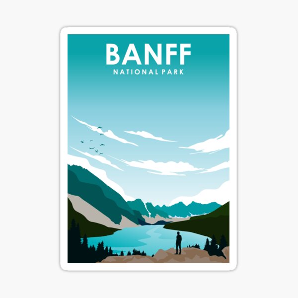 Item preview, Banff National Park Vintage Minimal Retro Nature Travel Poster designed and sold by Stadify.