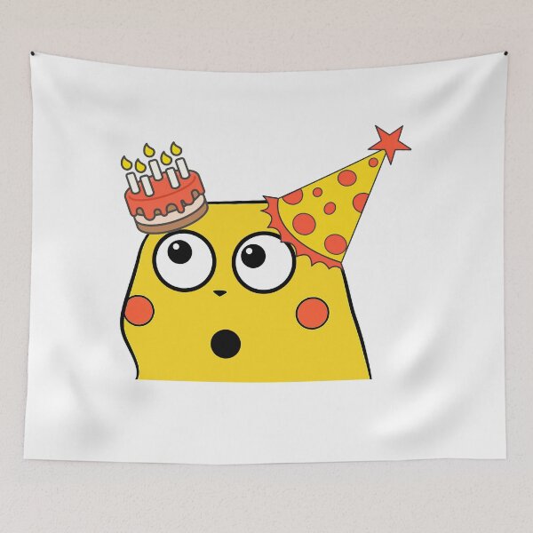 Item preview, Birthday Surprised Meme - Yellow Guy with Birthday Cake designed and sold by mr-meme.