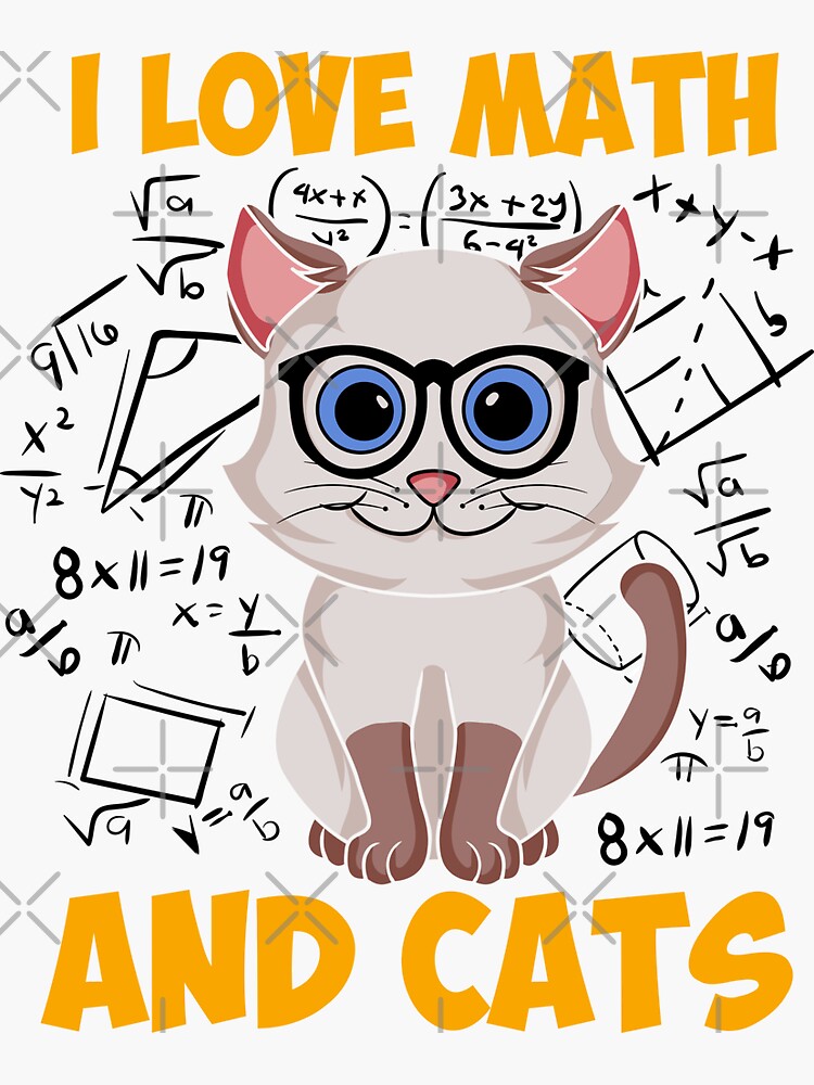 Math Kitty Cat I Love Math And Cats Mathematics Math Gifts T-Shirt