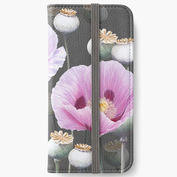 Pink Poppies iPhone Wallet
