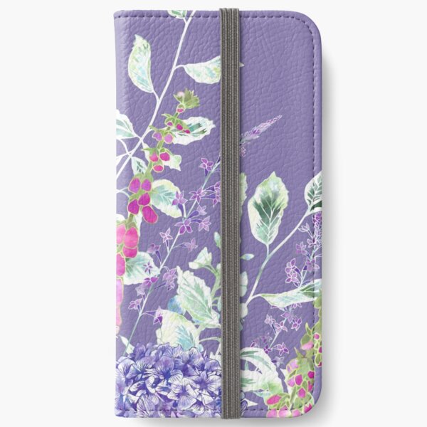 Pink Foxgloves & Hydrangeas iPhone Wallet