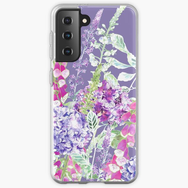 Pink Foxgloves & Hydrangeas Samsung Galaxy Soft Case