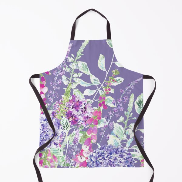 Pink Foxgloves & Hydrangeas Apron