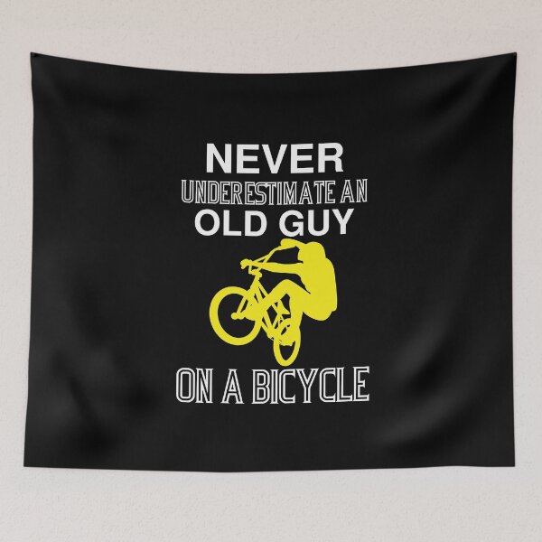 Item preview, Never Underestimate An Old Guy On A Bicycle, Funny Cycling Gift Tee for Men, Dad or Grandad Present, Old Guy designed and sold by All in One  Design.